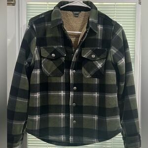 Eddie Bauer Kids Outdoor Green Black Patterned Jacket Size 10/12